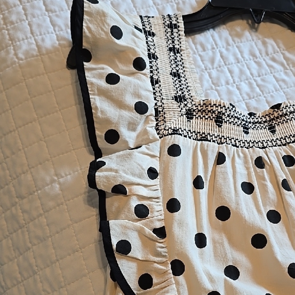 Polka Dot Cream Dress - Picture 5 of 5